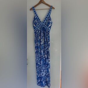 Lilly Pulitzer Blue and White Floral Dress
